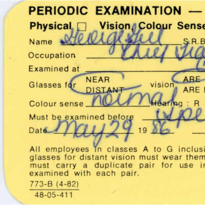 Canadian National Periodic Examination Record: George Gill