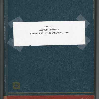 Capreol Accounts Payable Nov 1974-Jan 1991