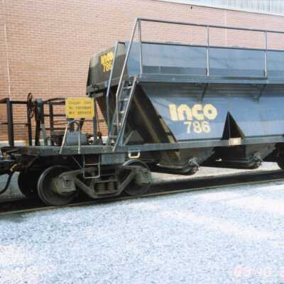 Photograph, INCO Car 786. Copper Cliff Nickel Refinery.