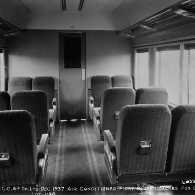 Photograph, Interior view of a Canadian National Railways air conditioned first class coach.