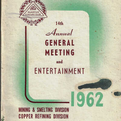INCO Quarter Century Club 14th Annual General Meeting and Entertainment: Mining and Smelting Division, Copper Refining Division