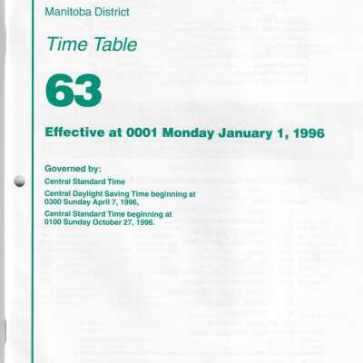 CP Rail System Timetable
