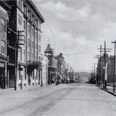 Photograph, Elm Street, Nickel Range Hotel, Balmoral Hotel, Sudbury, Ontario.