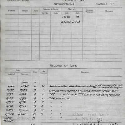Canadian Northern Railway: Record of Diamond Crossings