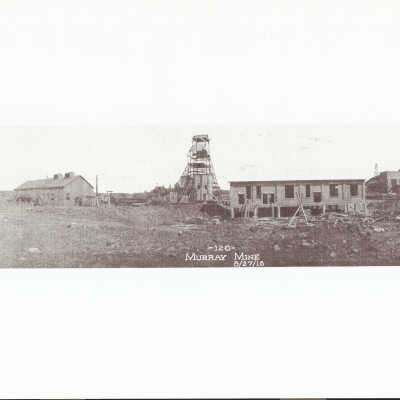 Photograph - BANC General view of Murray mine showing shaft house in centre and rock house on right. British America Nickel Corporation