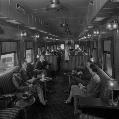 Photograph, Canadian National Railways (CNR) Lounge Car "James Bay" - interior.