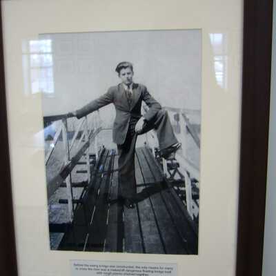 Photograph - Albert Freeland on swing bridge
