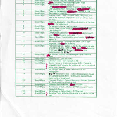 List of Negatives and set of Negatives Donated by Fred Teolis