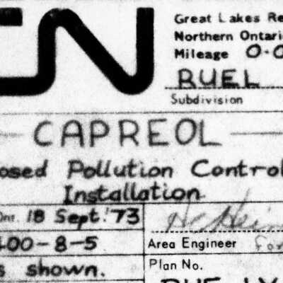 Canadian National: Plan to Install a Proposed Pollution Control in Capreol, September 18, 1973