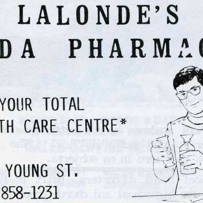 Photograph, Lalonde's IDA Pharmacy, Capreol, Ontario.