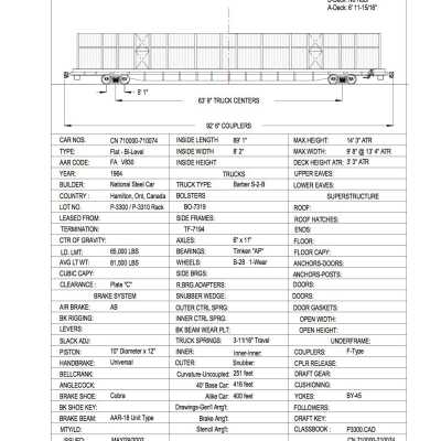Document, Rolling Stock Plan, Canadian National Railway, CN710000-710074.