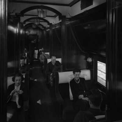 Photograph, Interior view of the Canadian National Railways air conditioned sleeping car.