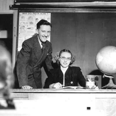 Photograph, 1945, Angus & Helen McKay, T&NO School Car.
