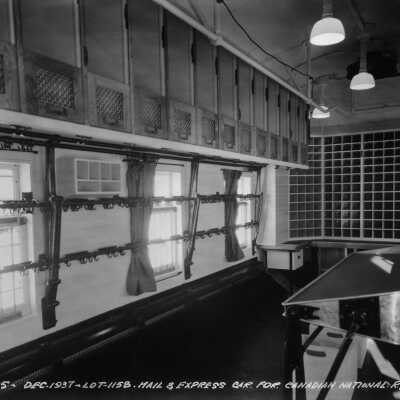 Photograph, Interior view of the Canadian National Railways Mail and Express Car.