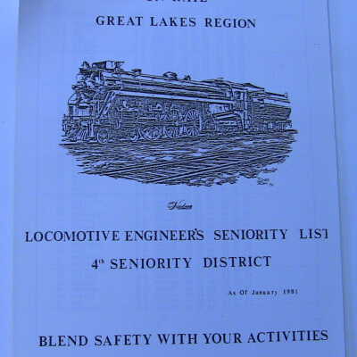 CN Rail Great Lakes Region Locomotive Engineer's Seniority List, 4th District, January 1981