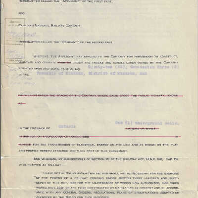Canadian National: Memorandum of Agreement between Canadian National and the Bell Telephone Company of Canada