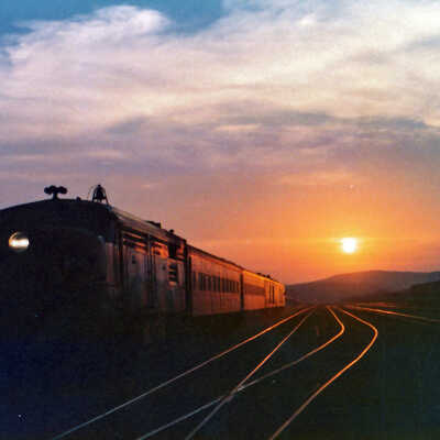 Photograph, Locomotive at Sunset