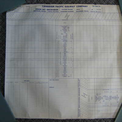 Canadian Pacific Railway Company Time Table form