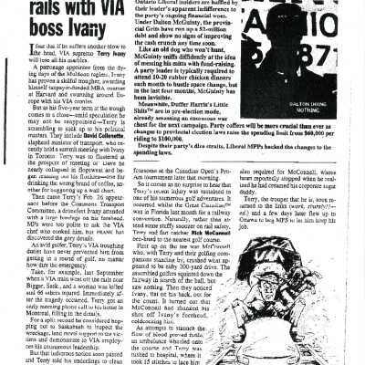 Document, Riding the rails with VIA boss Ivany.