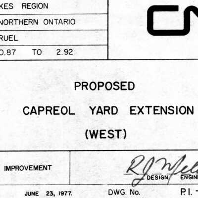 Canadian National: Proposed Capreol Yard Extension (West) June 23, 1977