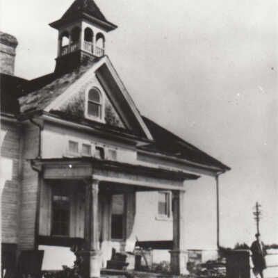 Photograph- Front of Abandoned Sellwood Public School