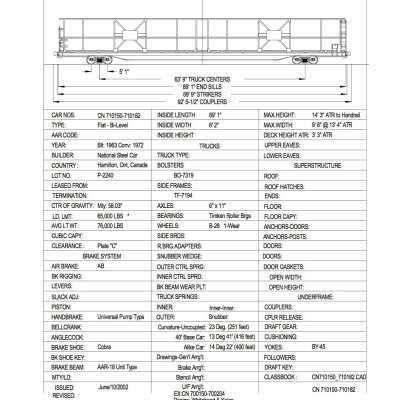 Document, Rolling Stock Plan, Canadian National Railway, CN710150-710182.