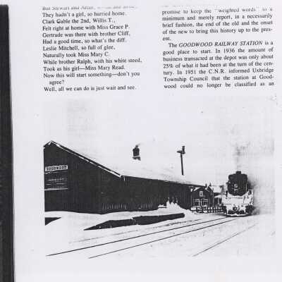 Photograph, CNR Station at Goodwood, Ontario.