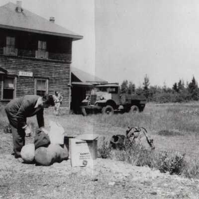 Photograph - Unidentified man outside Ruel station