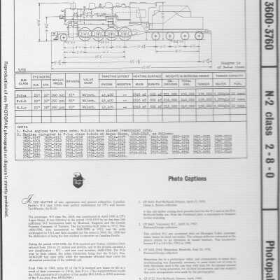 Photograph, CPR Diagram, M-2 Class Locomotive 2-8-0.