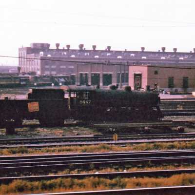 Photograph - Canadian National Steam Engine 8447 at Toronto (?) Spadina Shops