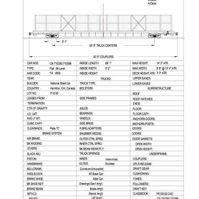 Document, Rolling Stock Plan, Canadian National Railway, CN710350-710399.