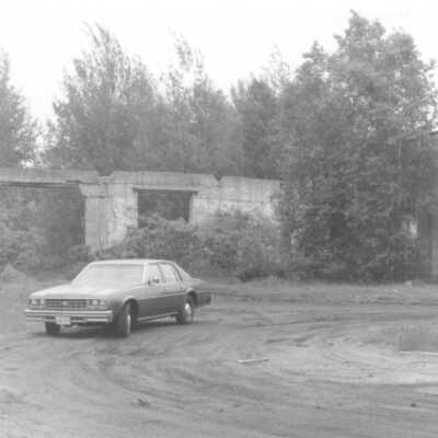 Photograph of the ruins of the Grand Trunk Railway in Depot Harbour