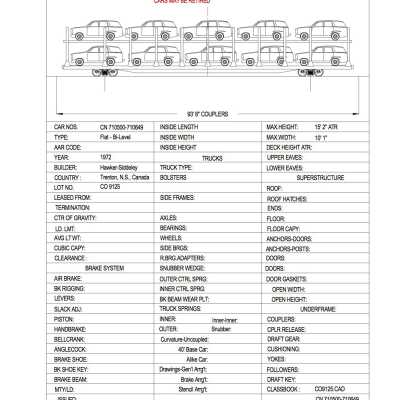 Document, Rolling Stock Plan, Canadian National Railway, CN710500-710649.