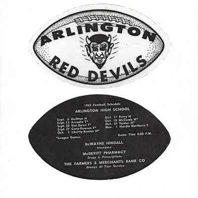 Arlington High School Football Schedule, 1963