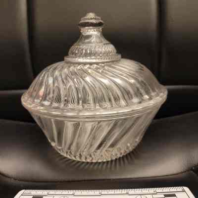 Swirl and cable Covered Bowl