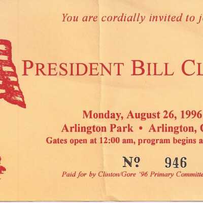 President Bill Clinton Speech Ticket
