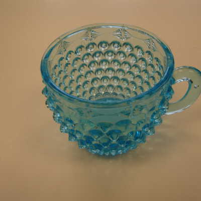 Blue Hobnail Double Eye Punch Cup