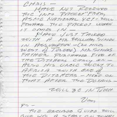 Buckeye Traction Ditcher Letter