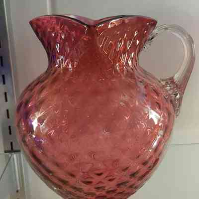 Cranberry Diamond Quilted Pitcher