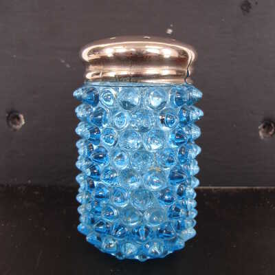 Salt shaker Blue Hobnail Pattern