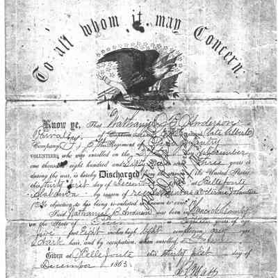 Nathaniel J B Anderson Discharge