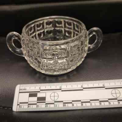 Bowl, Sugar Thumbprint & Block Pattern