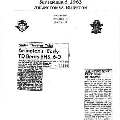 Arlington Football vs. Bluffton, 1963