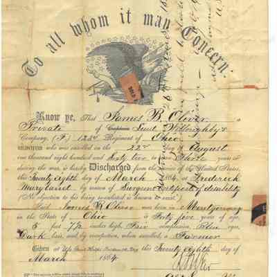 James B Oliver Discharge
