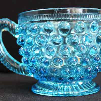Blue Hobnail Punch Cup