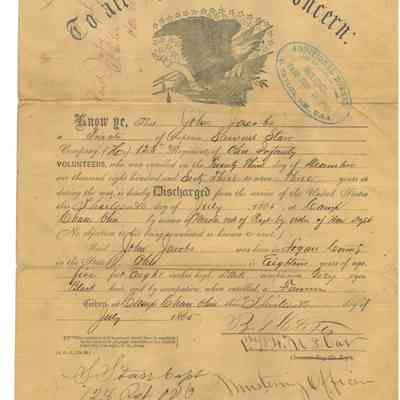 John Jacobs Civil War Discharge