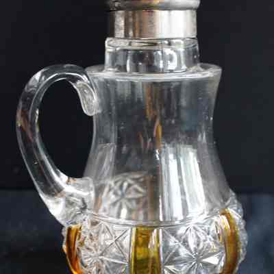 Six Panel Fine Cut with Amber Bar Syrup Pitcher