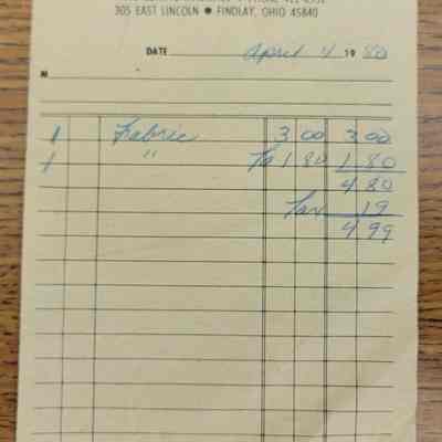 Look-in-Glass Receipt