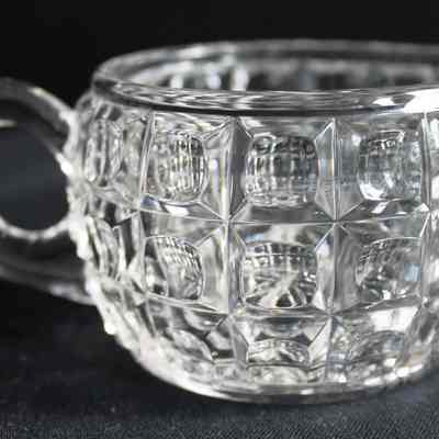 Pitcher, Cream Thumbprint & Block Pattern