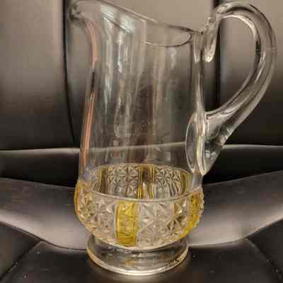Six Panel Fine Cut with Amber Bar Pitcher